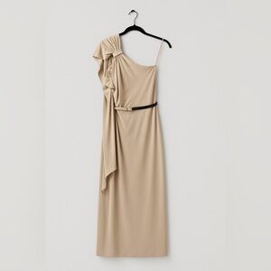 NEW Mango MNG Suit One Shoulder Draped Dress XL Formal Wedding Guest NWT